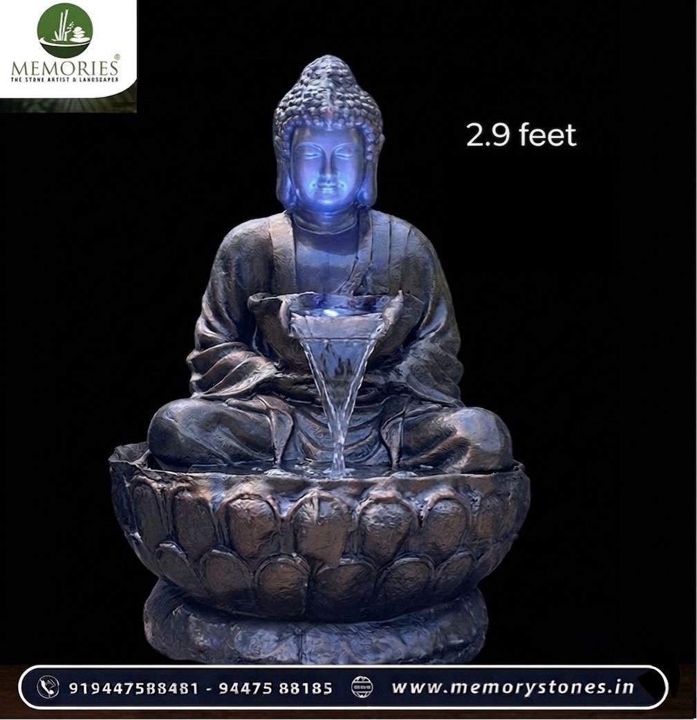 Buddha Water Fountain Fiber 2.9 Feet - Image 3